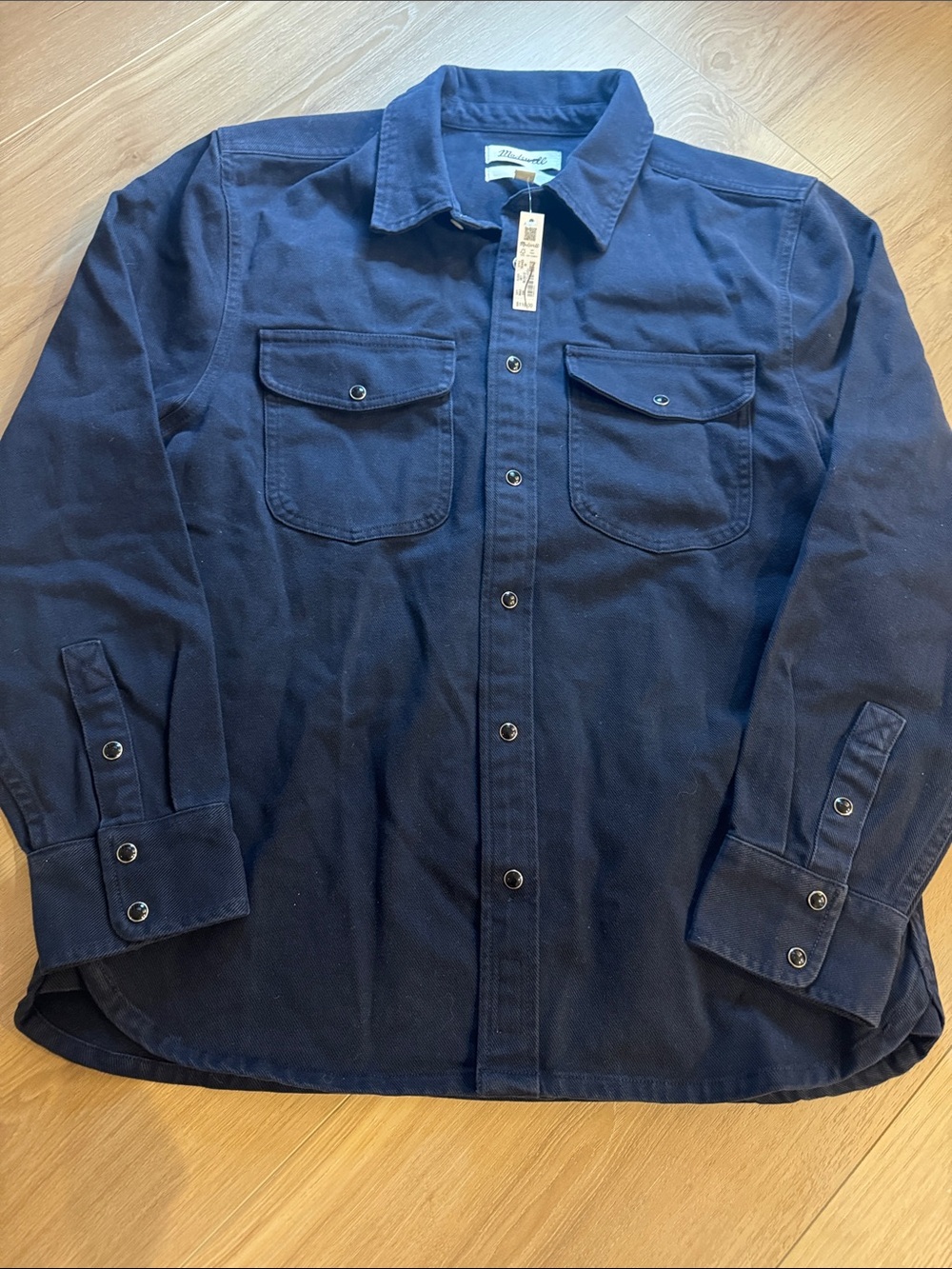 Madewell Men’s Western Shirt Button Up 100% Cotton Deep Indigo XL NWT New - Picture 7 of 10